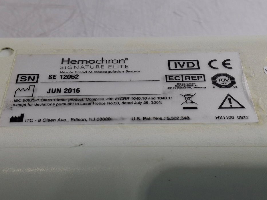 ITC Medical Hemochron Signature Elite rapid whole blood testing