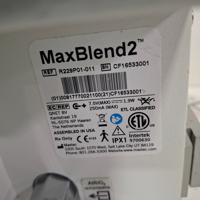 Maxtec, Inc. MAXBlend 2 Low Flow Air/Oxygen Blender