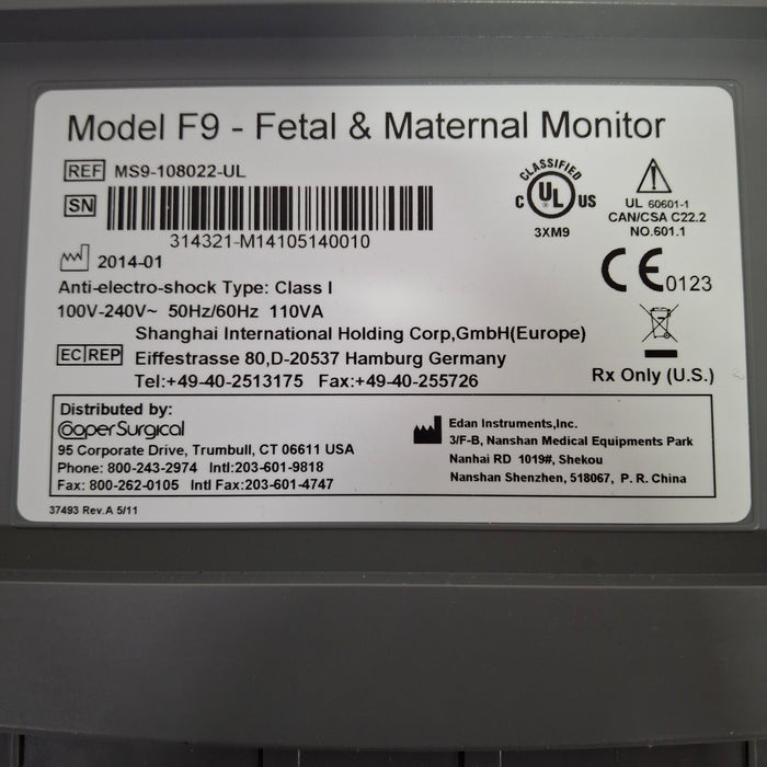 Cooper Surgical Model F9 Fetal & Maternal Monitor