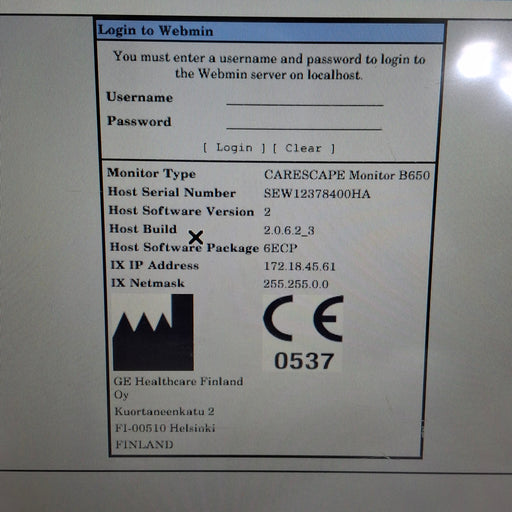 GE Healthcare GE Healthcare Carescape B650 Emergency Care Patient Monitor Patient Monitors reLink Online