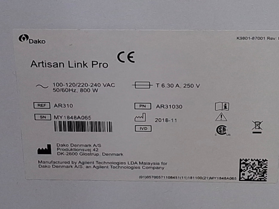 Dako USA ArtisanLink Pro Slide Stainer