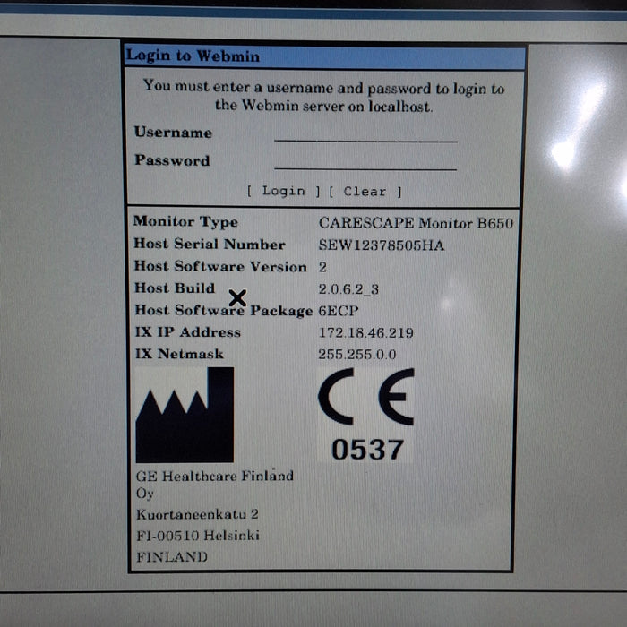 GE Healthcare Carescape B650 Emergency Care Patient Monitor