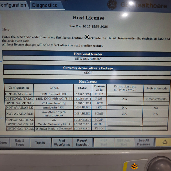 GE Healthcare Carescape B650 Emergency Care Patient Monitor