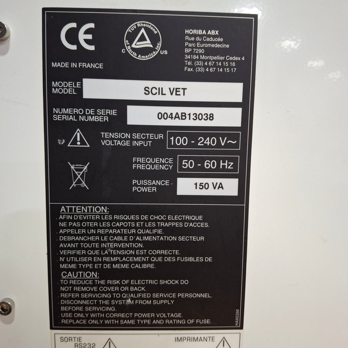 Horiba ABX Scil Vet ABC Animal Blood Counter