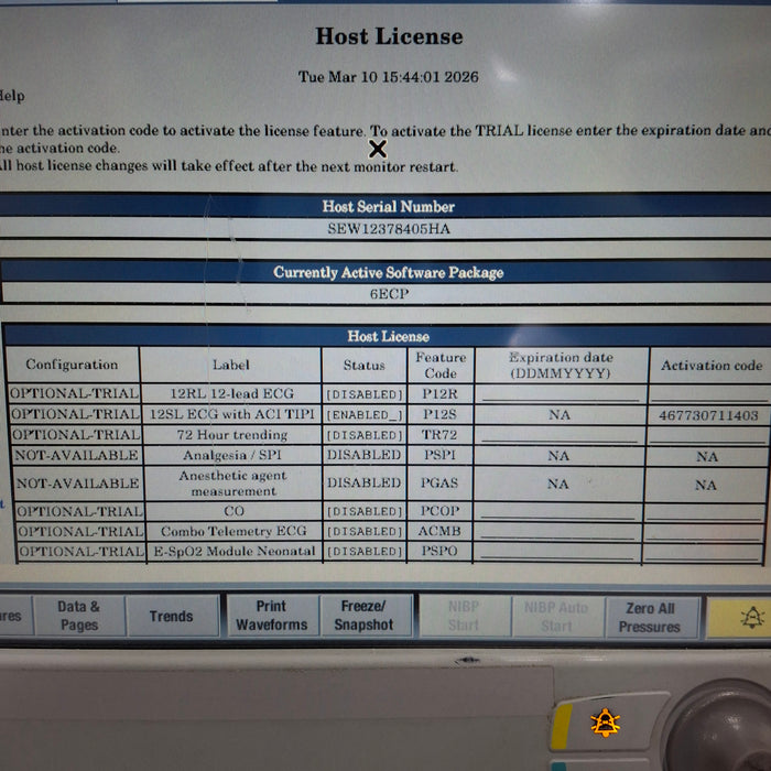 GE Healthcare Carescape B650 Emergency Care Patient Monitor