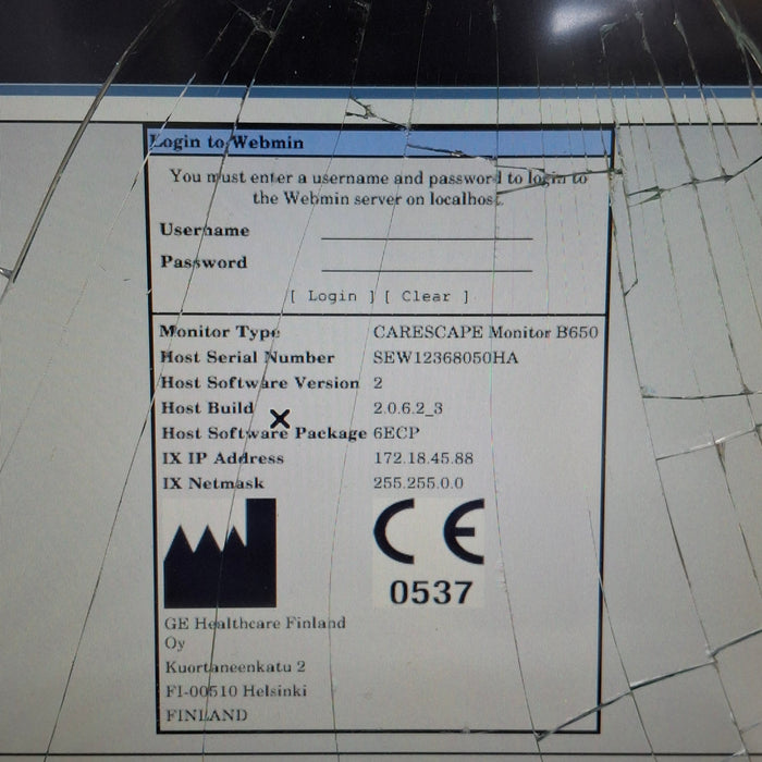 GE Healthcare Carescape B650 Emergency Care Patient Monitor