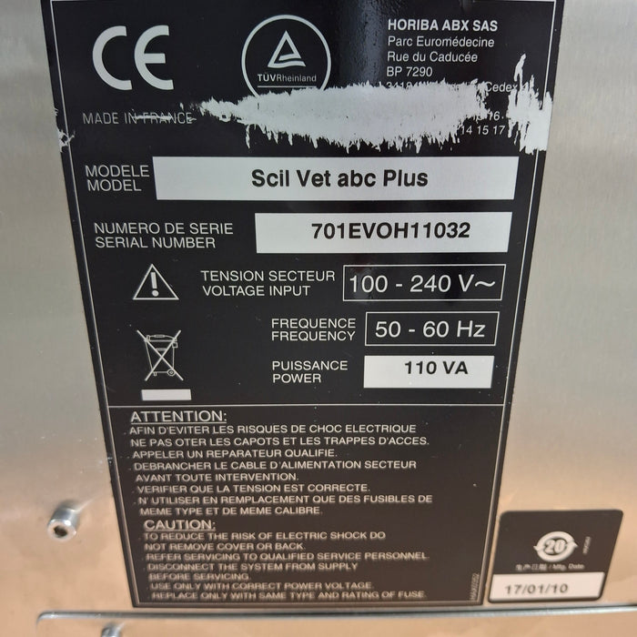 Horiba ABX Scil Vet abc Plus Hematology Analyzer