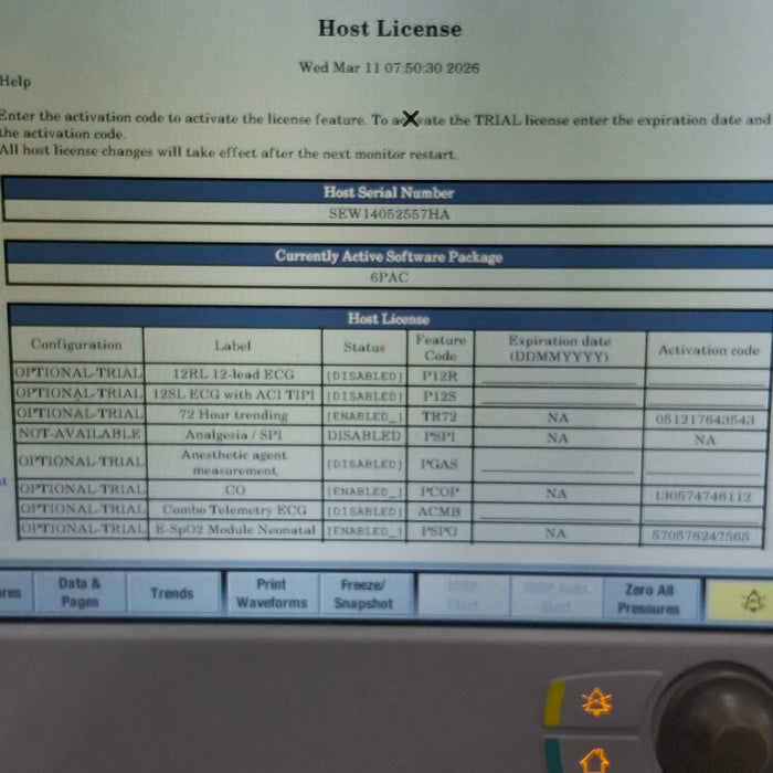 GE Healthcare Carescape B650 Post Anesthesia Care Patient Monitor