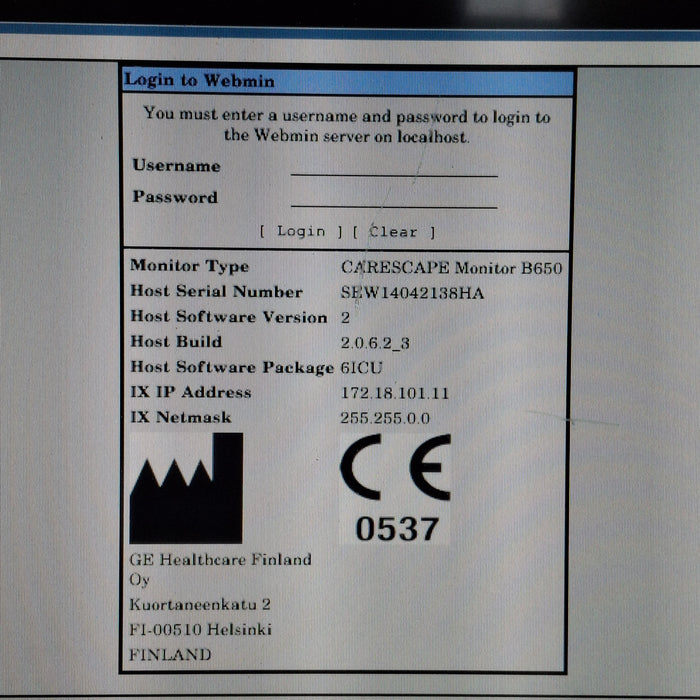 GE Healthcare Carescape B650 Critical Care Patient Monitor