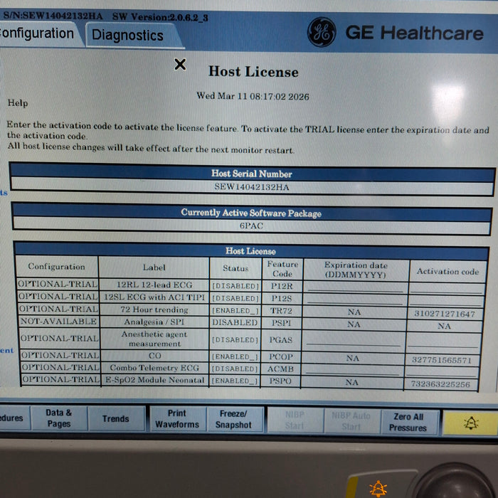 GE Healthcare Carescape B650 Post Anesthesia Care Patient Monitor