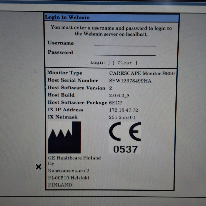 GE Healthcare Carescape B650 Emergency Care Patient Monitor