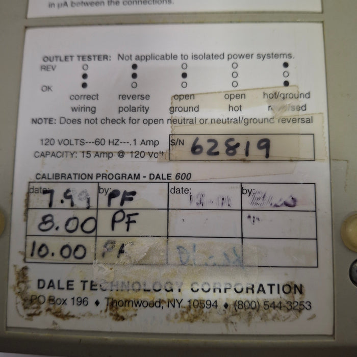 Fluke Dale 600 Safety Analyzer