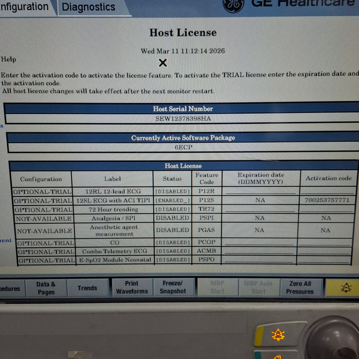 GE Healthcare Carescape B650 Emergency Care Patient Monitor