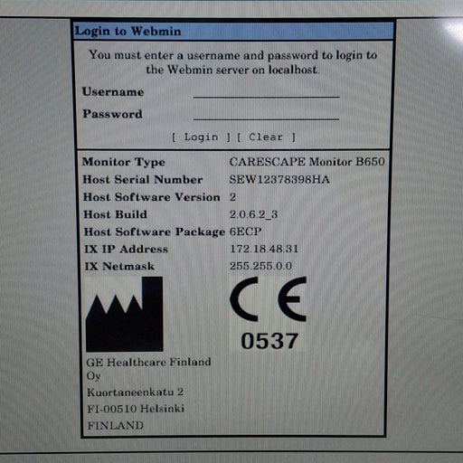 GE Healthcare GE Healthcare Carescape B650 Emergency Care Patient Monitor Patient Monitors reLink Online