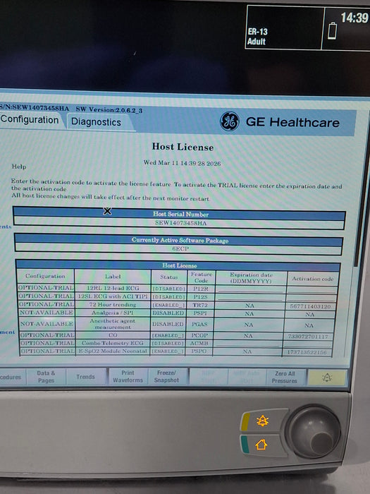 GE Healthcare Carescape B650 Emergency Care Patient Monitor