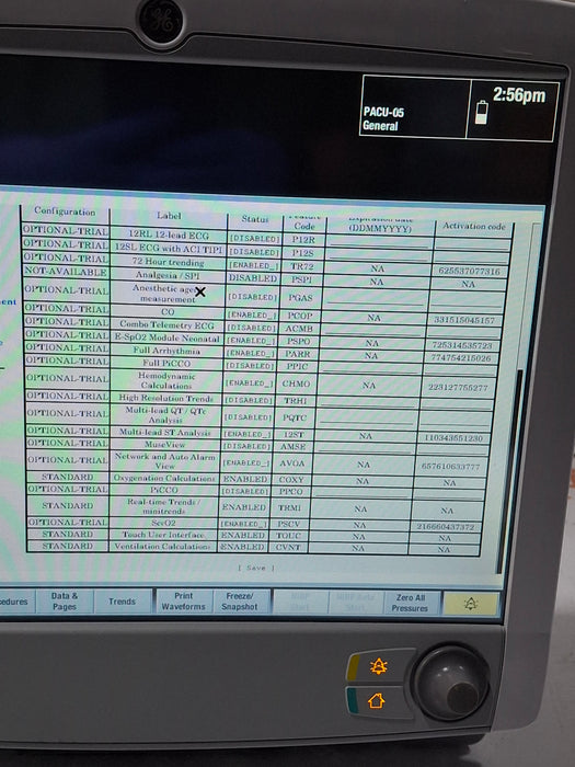 GE Healthcare Carescape B650 Post Anesthesia Care Patient Monitor