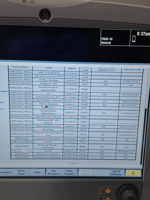 GE Healthcare Carescape B650 Post Anesthesia Care Patient Monitor