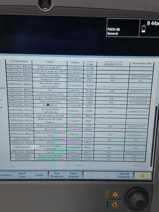GE Healthcare Carescape B650 Post Anesthesia Care Patient Monitor