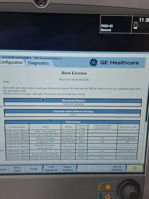 GE Healthcare Carescape B650 Post Anesthesia Care Patient Monitor