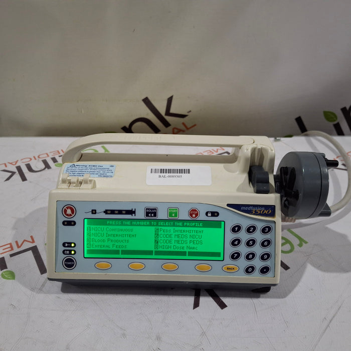 Smiths Medical Medfusion 3500 Version 6 Syringe Infusion Pump