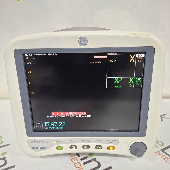 GE Healthcare Dash 4000 - Masimo SpO2 Patient Monitor