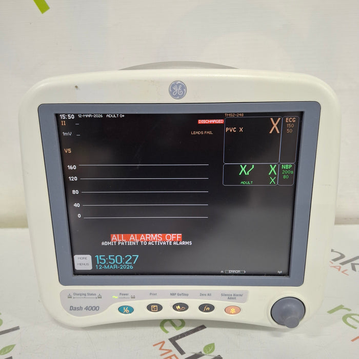 GE Healthcare Dash 4000 - Masimo SpO2 Patient Monitor