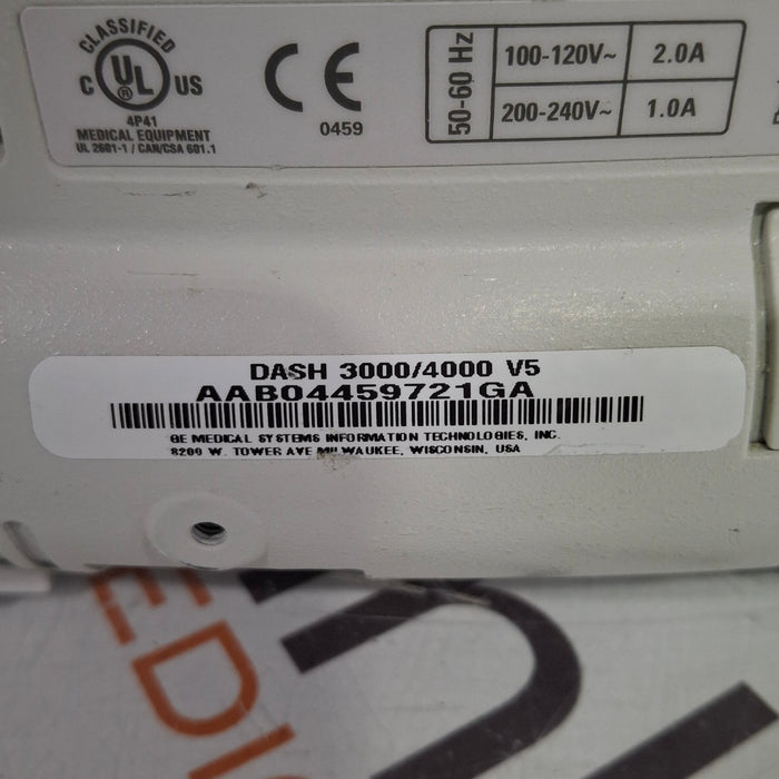 GE Healthcare Dash 4000 - Masimo SpO2 Patient Monitor