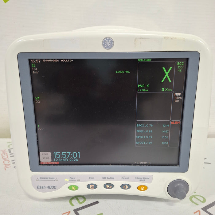 GE Healthcare Dash 4000 - Masimo SpO2 Patient Monitor