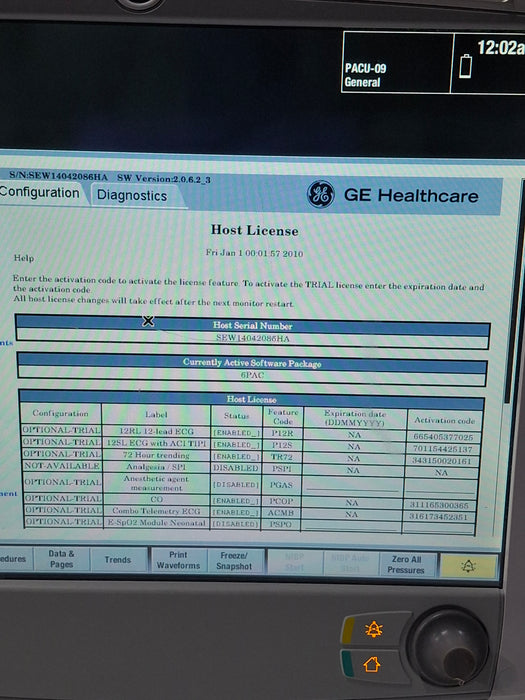 GE Healthcare Carescape B650 Post Anesthesia Care Patient Monitor