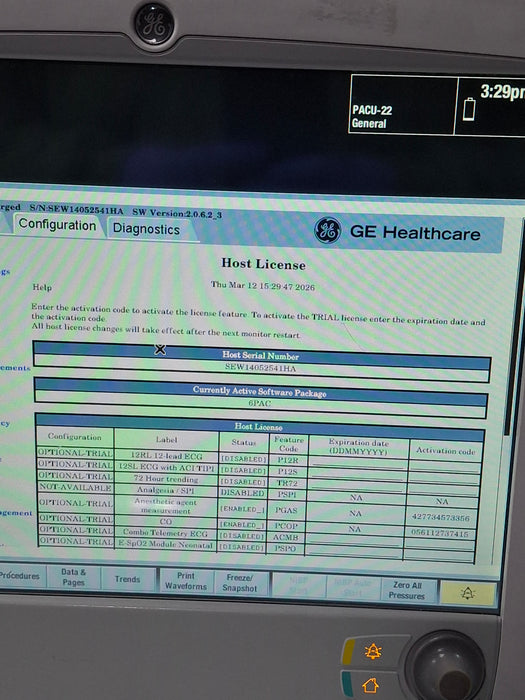 GE Healthcare Carescape B650 Post Anesthesia Care Patient Monitor