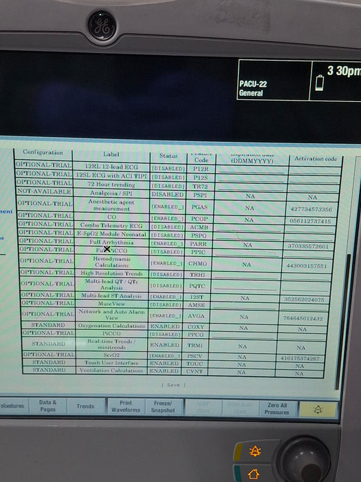 GE Healthcare Carescape B650 Post Anesthesia Care Patient Monitor