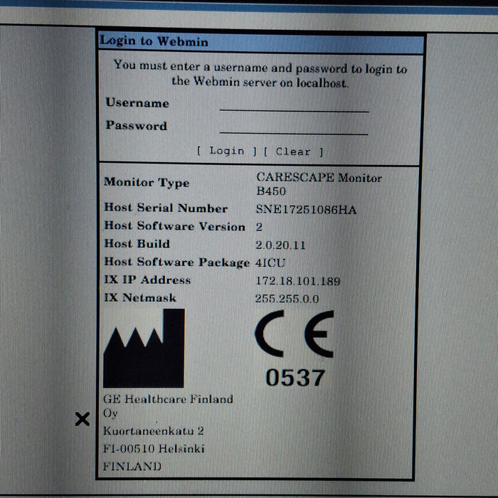 GE Healthcare Carescape B450 Critical Care Patient Monitor