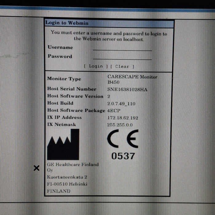 GE Healthcare Carescape B450 Emergency Care Patient Monitor