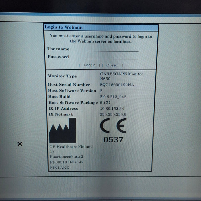 GE Healthcare Carescape B650 Critical Care Patient Monitor