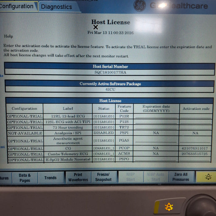 GE Healthcare Carescape B650 Critical Care Patient Monitor