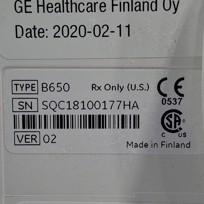 GE Healthcare Carescape B650 Critical Care Patient Monitor