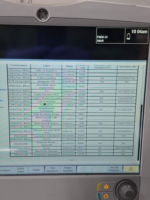GE Healthcare Carescape B650 Critical Care Patient Monitor