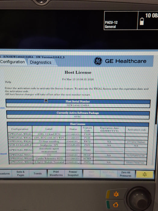 GE Healthcare Carescape B650 Post Anesthesia Care Patient Monitor