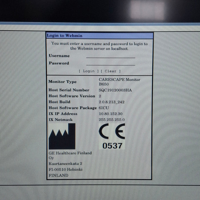 GE Healthcare Carescape B650 Critical Care Patient Monitor