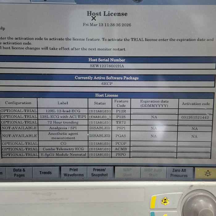 GE Healthcare Carescape B650 Emergency Care Patient Monitor