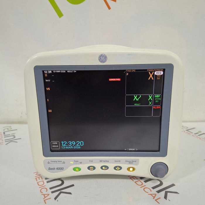 GE Healthcare Dash 4000 - Masimo SpO2 Patient Monitor