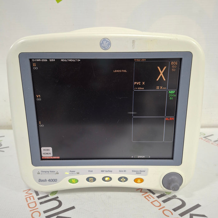 GE Healthcare Dash 4000 - Masimo SpO2 Patient Monitor