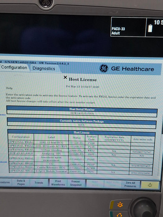 GE Healthcare Carescape B650 Critical Care Patient Monitor