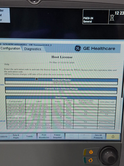 GE Healthcare Carescape B650 Post Anesthesia Care Patient Monitor