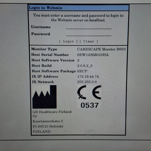 GE Healthcare GE Healthcare Carescape B650 Emergency Care Patient Monitor Patient Monitors reLink Online