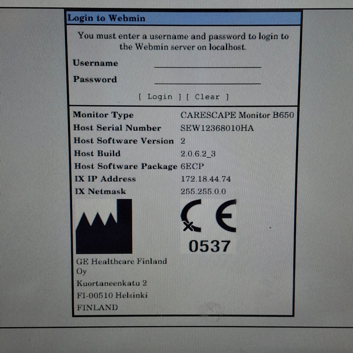 GE Healthcare Carescape B650 Emergency Care Patient Monitor