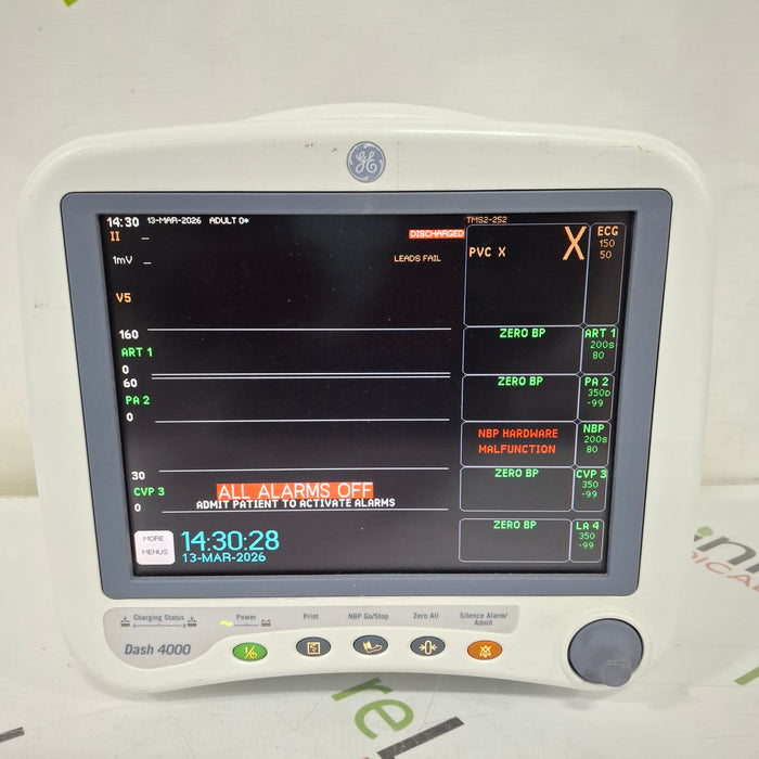 GE Healthcare Dash 4000 - Masimo SpO2 Patient Monitor