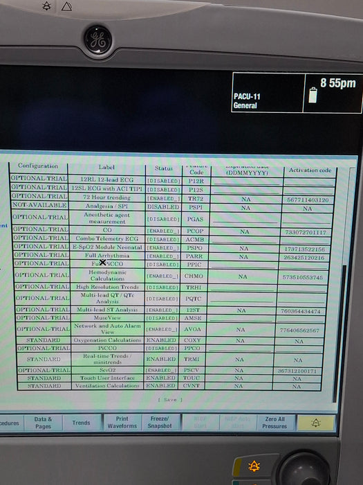 GE Healthcare Carescape B650 Post Anesthesia Care Patient Monitor
