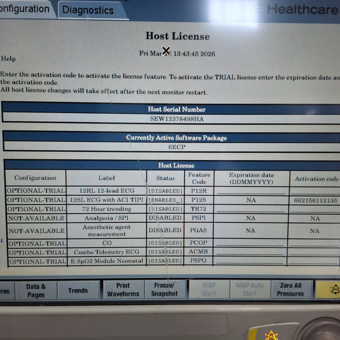 GE Healthcare Carescape B650 Emergency Care Patient Monitor