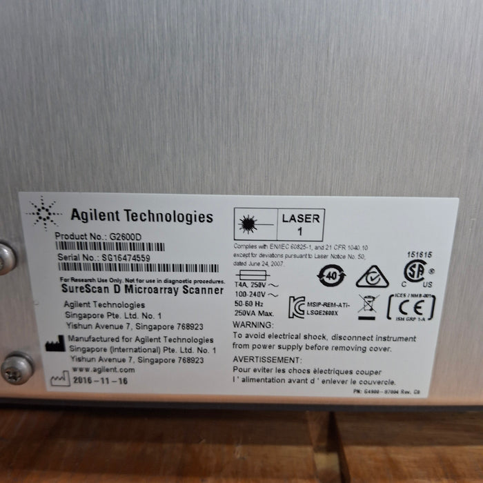 Agilent G2600D Microarray Scanner